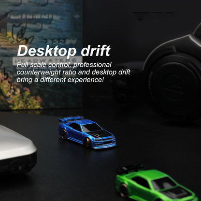 1:76 RC Drift Car C64 – Ferngesteuertes Drift-Auto für Jungen, Mädchen und Erwachsene, Turbo Racing Tisch-Rennen