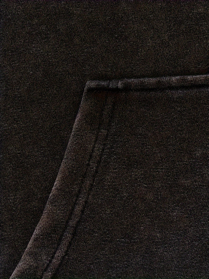 Kapuzenjacke mit Reißverschluss, verwaschener Look, Unisex, Anthrazit