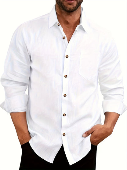 Herren Freizeithemd Langarm – Klassisches Button-Down-Hemd für Alltag und Büro