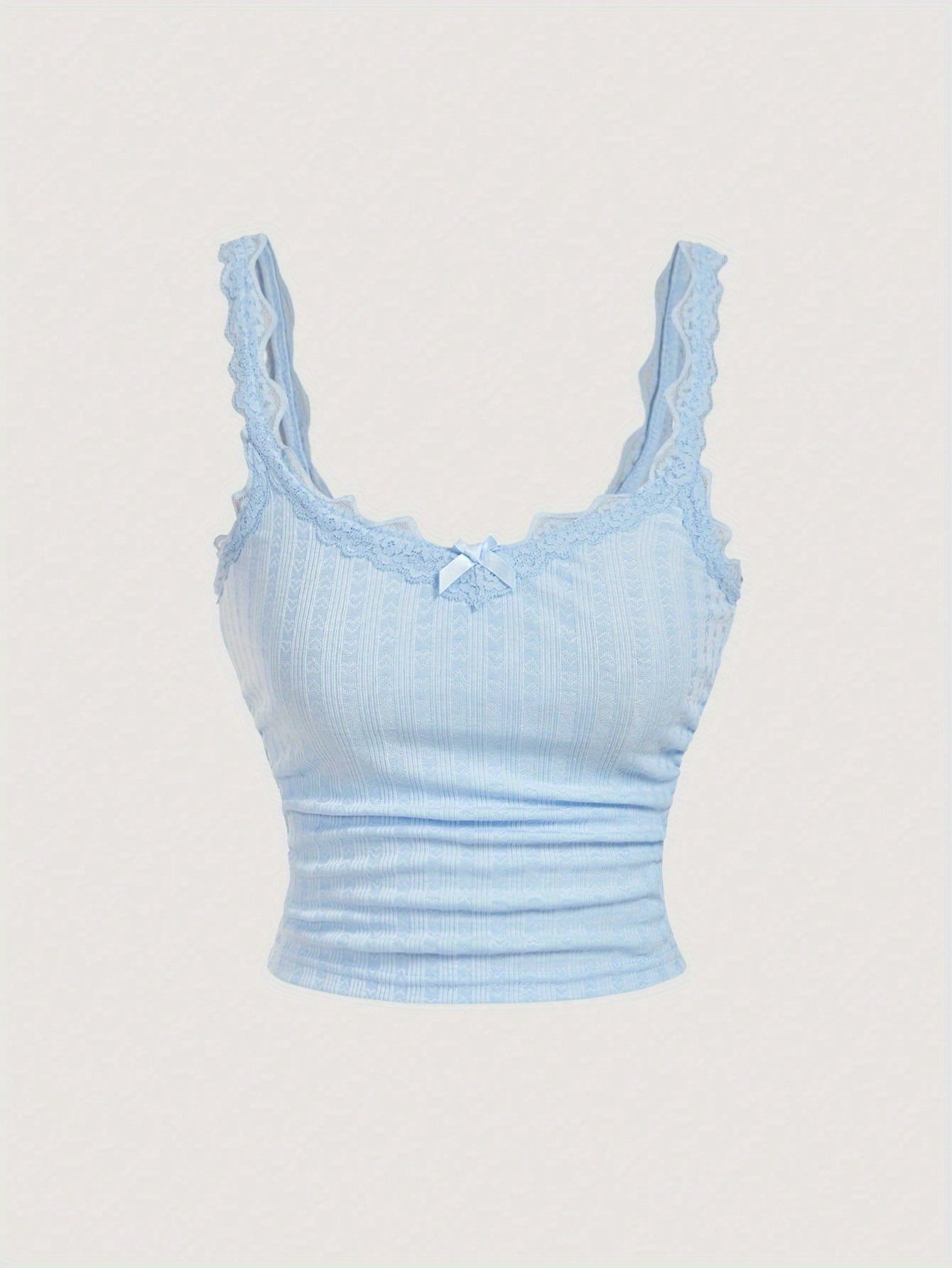 Damen Coquette Camisole Top mit Spitze und Schleife – Feminines Vintage-Look Oberteil