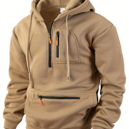 Herren Hoodie mit Reißverschluss, Kängurutasche und Kapuze