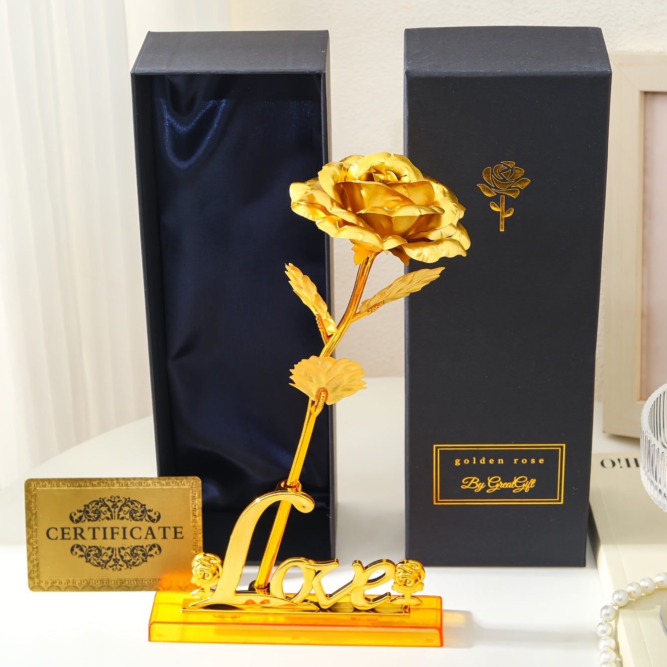 Muttertag Geschenk Deko-Rose im Luxus-Geschenkset für Damen – Ewige Kunstrose als stilvolles Präsent