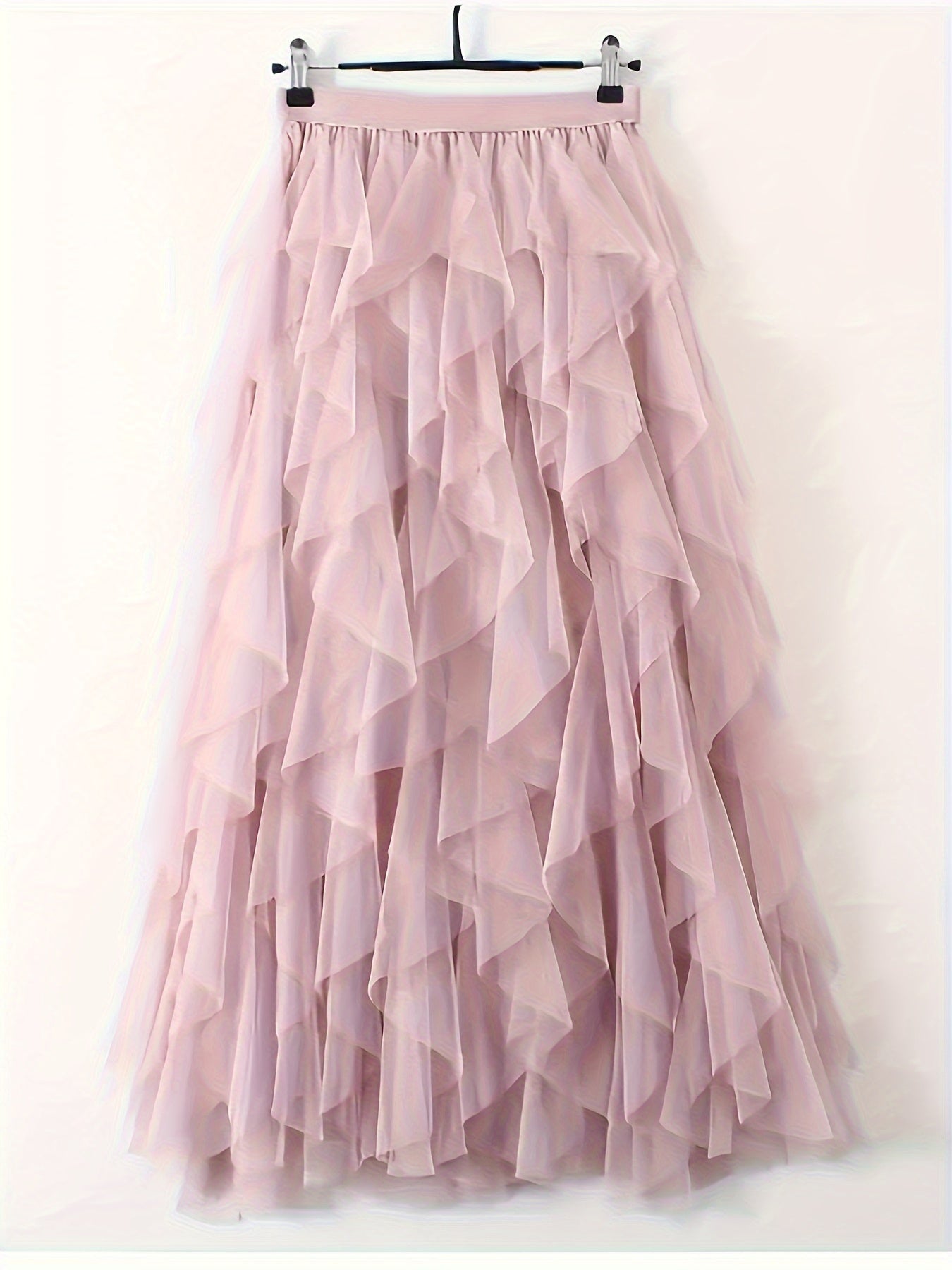 Damen Eleganter Maxirock mit Stufen und Volants für festliche Anlässe