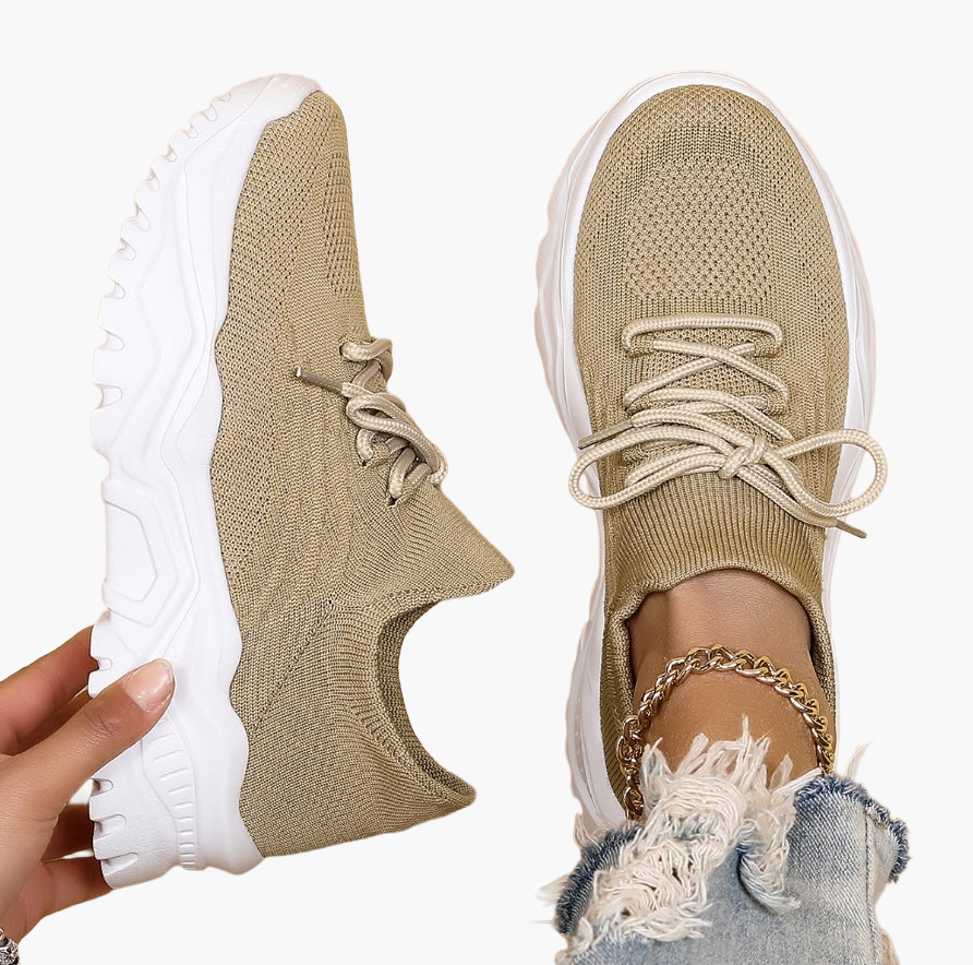 Damen Chunky Sneaker mit Strickschaft und dicker Sohle – Modische Alltagsschuhe für Freizeit und Streetstyle