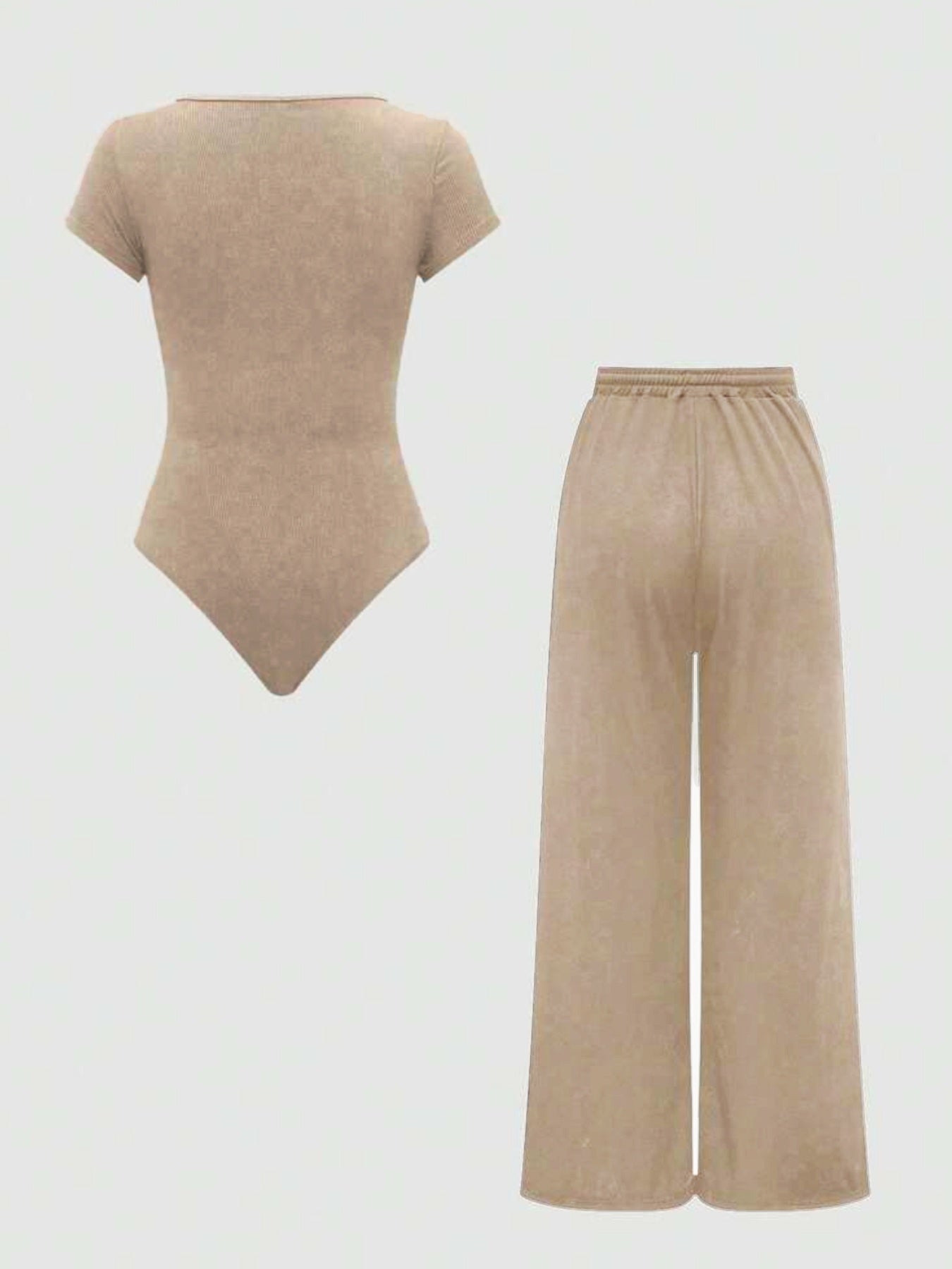 Damen Freizeit-Jumpsuit mit weitem Bein und Square-Neck Body – Stilvoller Einteiler für Alltag & Lounge