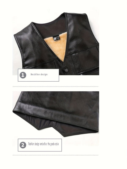 Herren Weste Schwarz mit Futter und Taschen