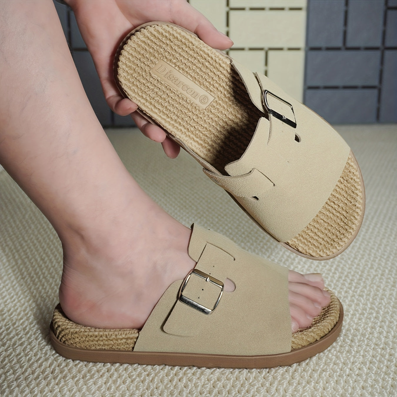 Herren Pantoletten Slip-On Sandalen mit verstellbarem Riemen – Komfort und Stil für Alltag und Freizeit