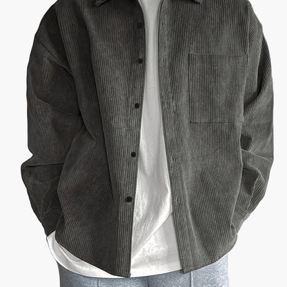 Herren Oversized Cordhemd Casual Streetwear – Lässiges Freizeithemd für Alltag und Trend-Looks