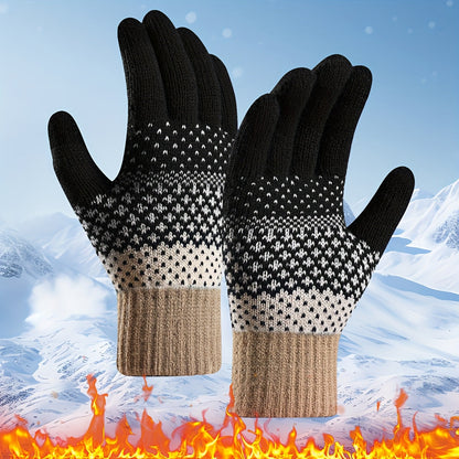 Gestrickte Winterhandschuhe mit Muster Strickhandschuhe für Erwachsene