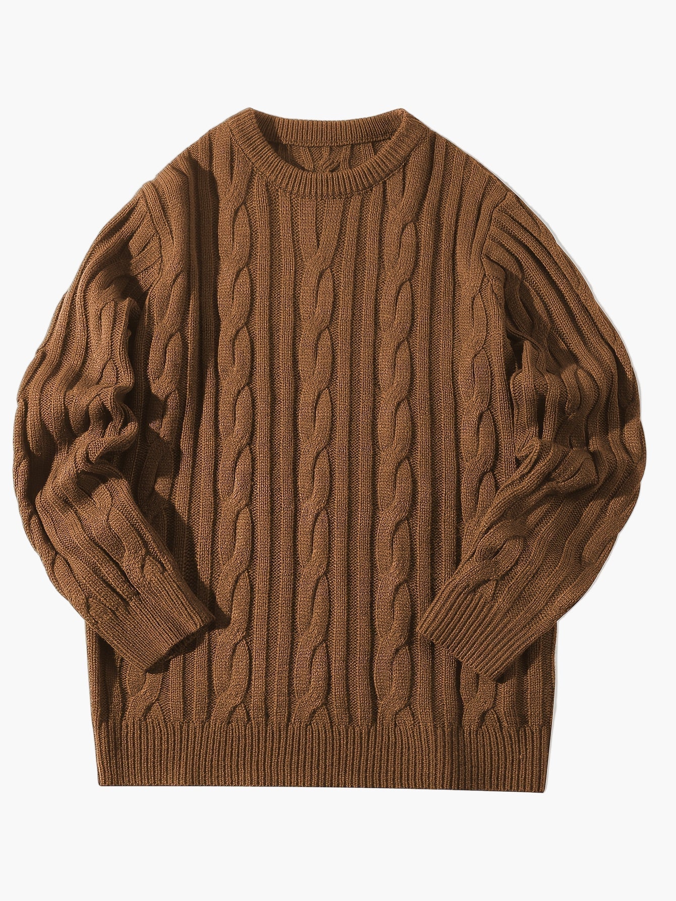 Herren Strickpullover mit Zopfmuster – Moderner Casual Style für Herbst und Winter