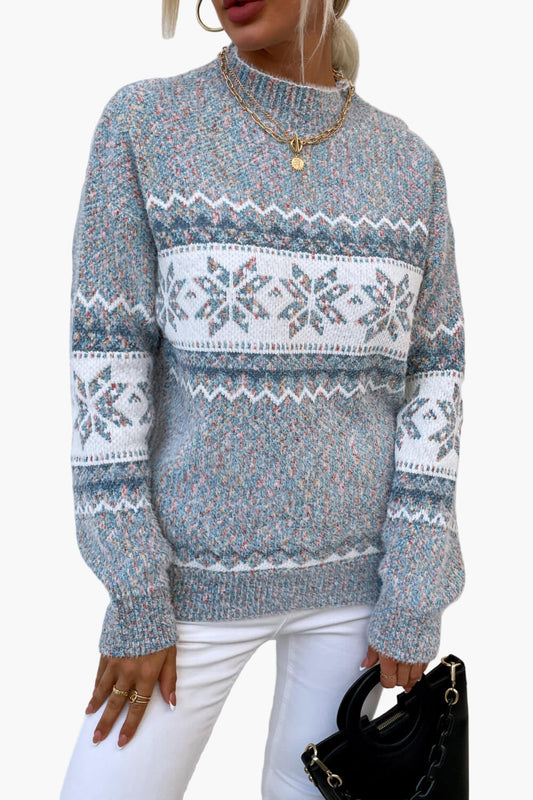 Damen Strickpullover mit Norwegermuster – Winterlicher Freizeit-Look, Komfort Fit