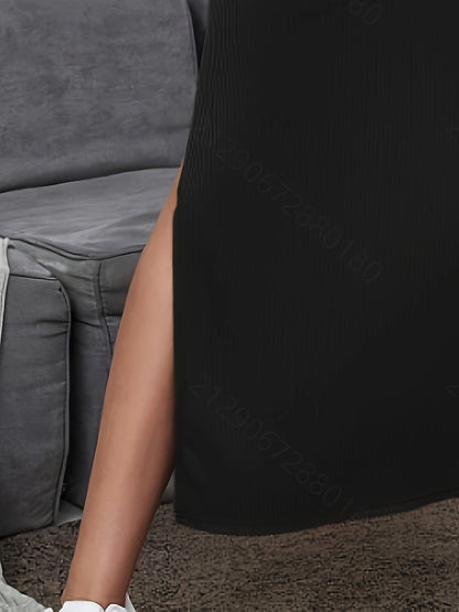 Damen Midirock mit Schlitz – Figurbetonter Freizeitrock für Alltag & Ausgehen