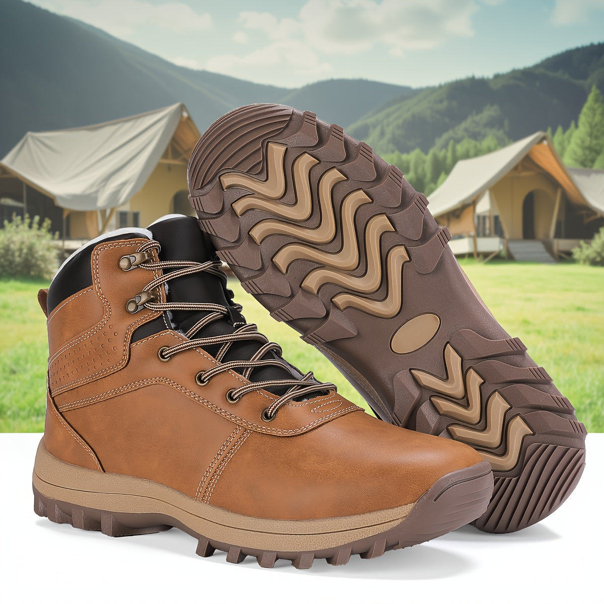 Herren Winterstiefel gefüttert Outdoor Schnürstiefel