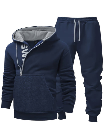 Herren Sportanzug Kapuzenpullover & Jogginghose Zweiteiler mit Reißverschluss