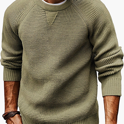 Herren Strickpullover Vintage Stil – Klassischer Rundhalsausschnitt, Perfekt für Alltag und Freizeit