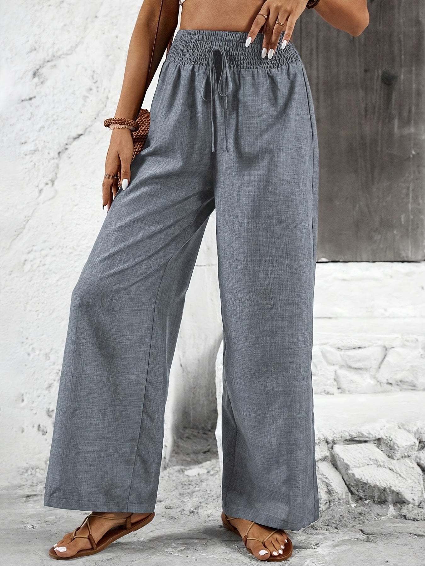 Damen Weite Freizeithose mit Elastikbund – Eleganter Stil für Alltag und Urlaub