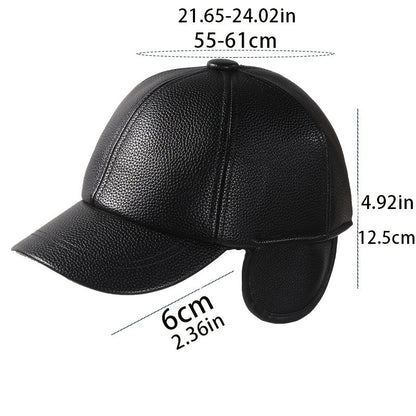 Schwarze Mütze mit Ohrenklappen Baseball-Kappen-Stil Strukturierte Oberfläche