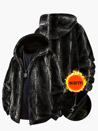 Herren Fleece Jacke mit Kapuze – Modische Winterjacke für Freizeit & Alltag – Warm & Stylisch