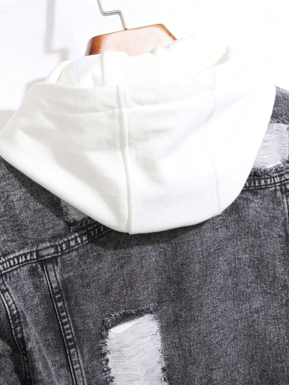 Herren Jeansjacke im Destroyed Look, Dunkelgrau