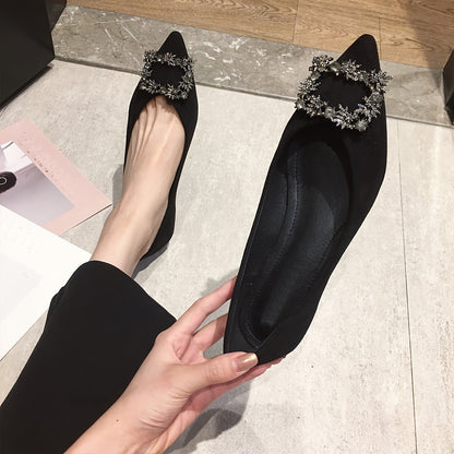 Damen Elegante Spitz-Toe Ballerinas mit Verzierung für festliche Anlässe