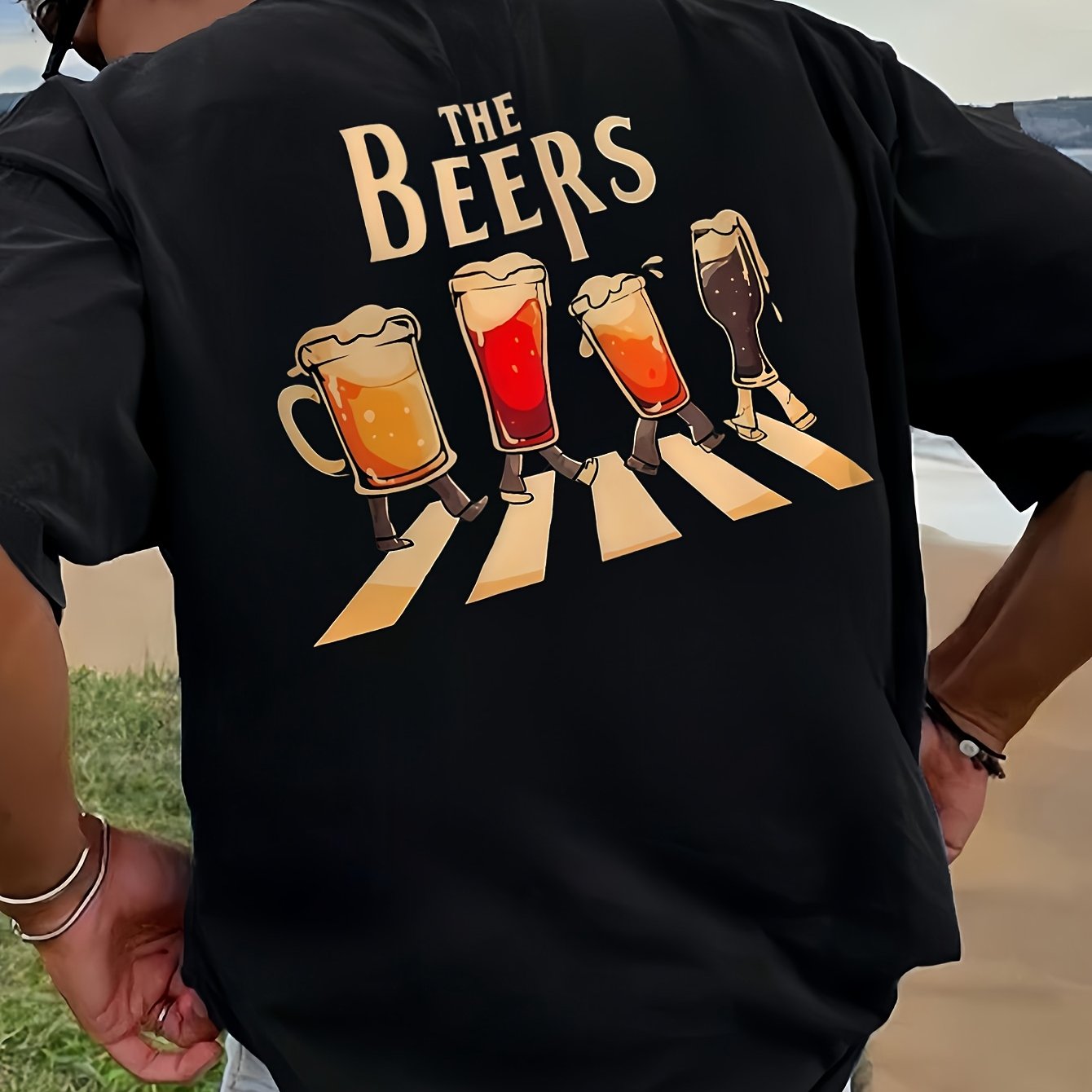 Herren T-Shirt mit „The Beers“ Band-Motiv – Lustiges Freizeitshirt für Musik- und Bierliebhaber