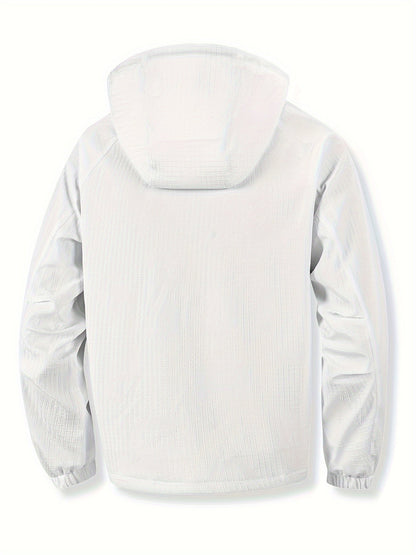 Unisex Anorak Jacke mit Kapuze und Reißverschlusstasche