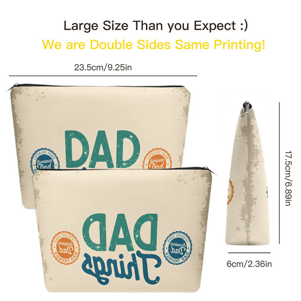 Vätertag Kulturbeutel für Herren – Vintage Stil Aufbewahrungstasche für "Dad Things" – Praktische Geschenkidee