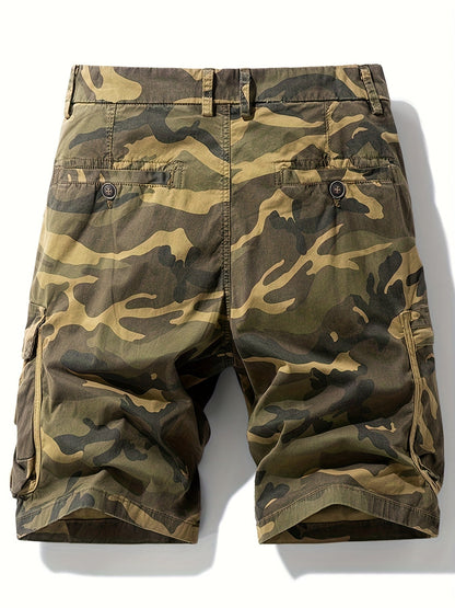 Herren Cargo-Shorts im Camouflage-Stil für Outdoor & Freizeit – Bequeme Cargoshorts mit großen Taschen