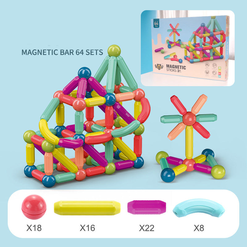 Magnetische Konstruktionsspielzeug Bausteine für Kinder – Kreatives Lernspielzeug, Magnetbaukasten, Jungen & Mädchen