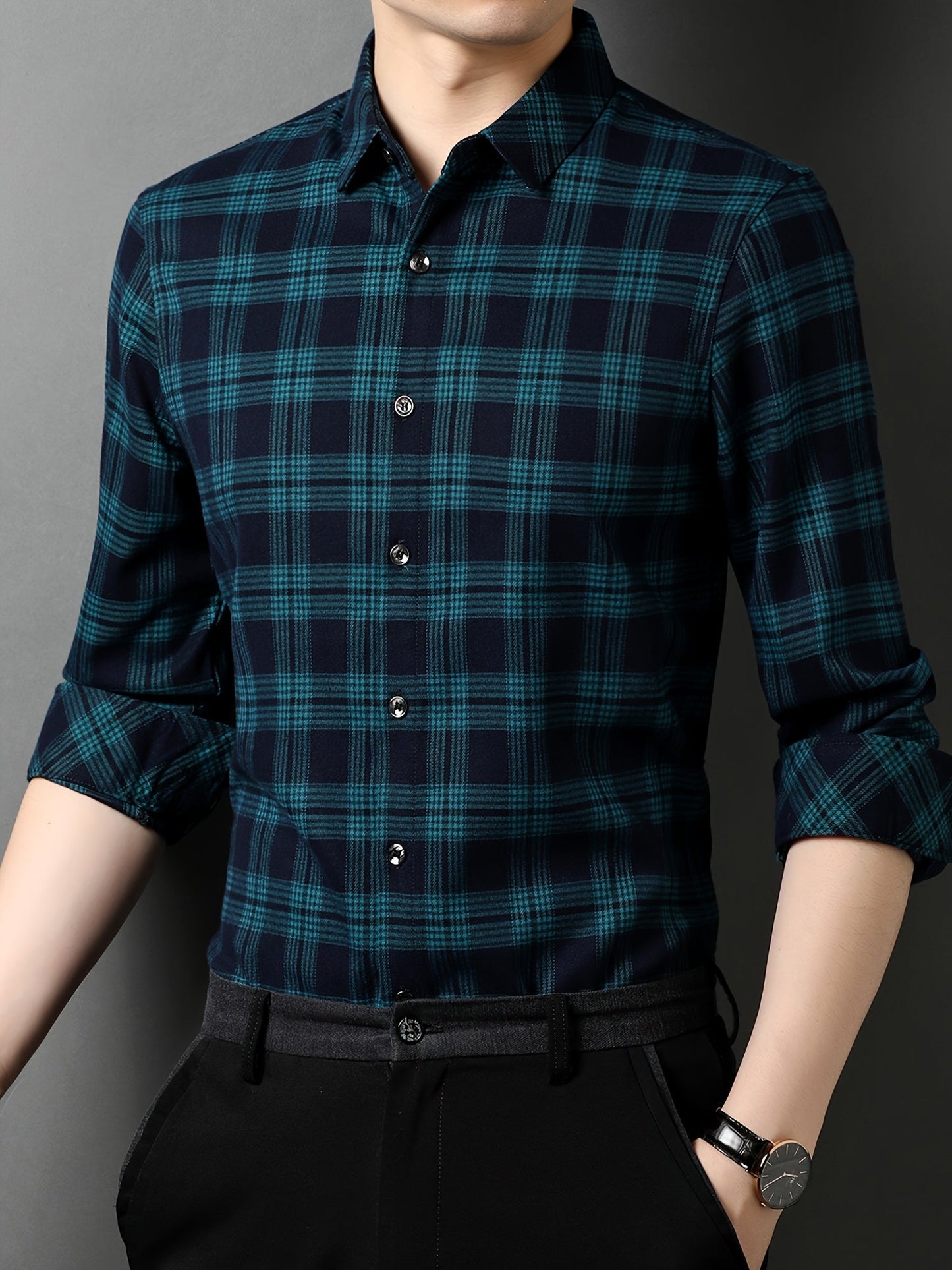 Herren Modernes Karohemd – Eleganter Freizeit- und Business-Look