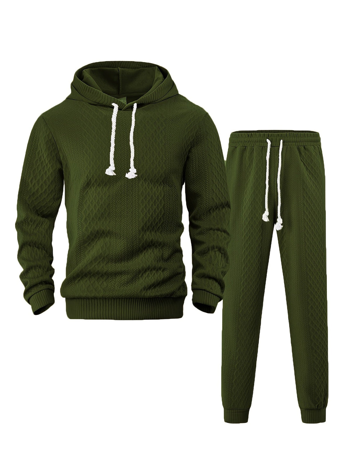 Herren Kapuzenpullover & Jogginghose Set Strukturiert Langarm Freizeitanzug Mehrfarbig