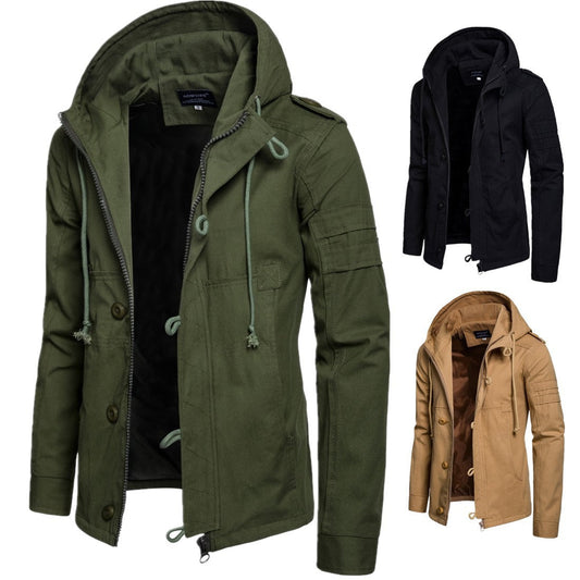 Herren Freizeit Jacke mit Kapuze & Reißverschluss