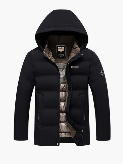 Herren Winter Steppjacke mit Kapuze – Outdoor Casual Daunenjacke