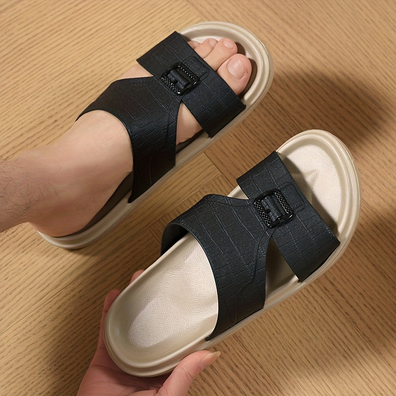 Herren Komfort-Slides mit Schnallen-Detail – Modernes Design für Alltag und Freizeit