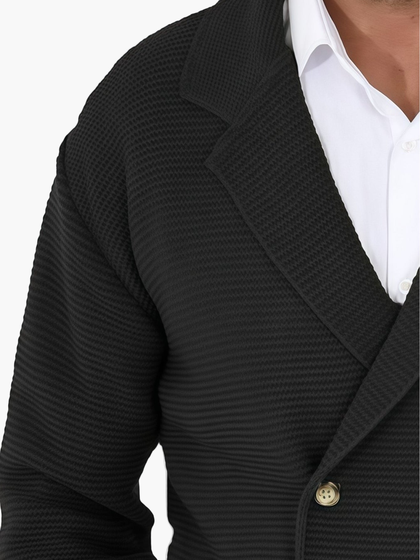 Herren Strickjacke Casual Doppelreihig Business Freizeit Sakko-Stil