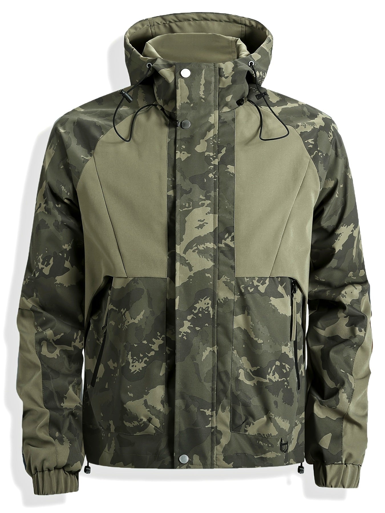 Herren Tarnmuster Jacke mit Kapuze – Grün Camouflage