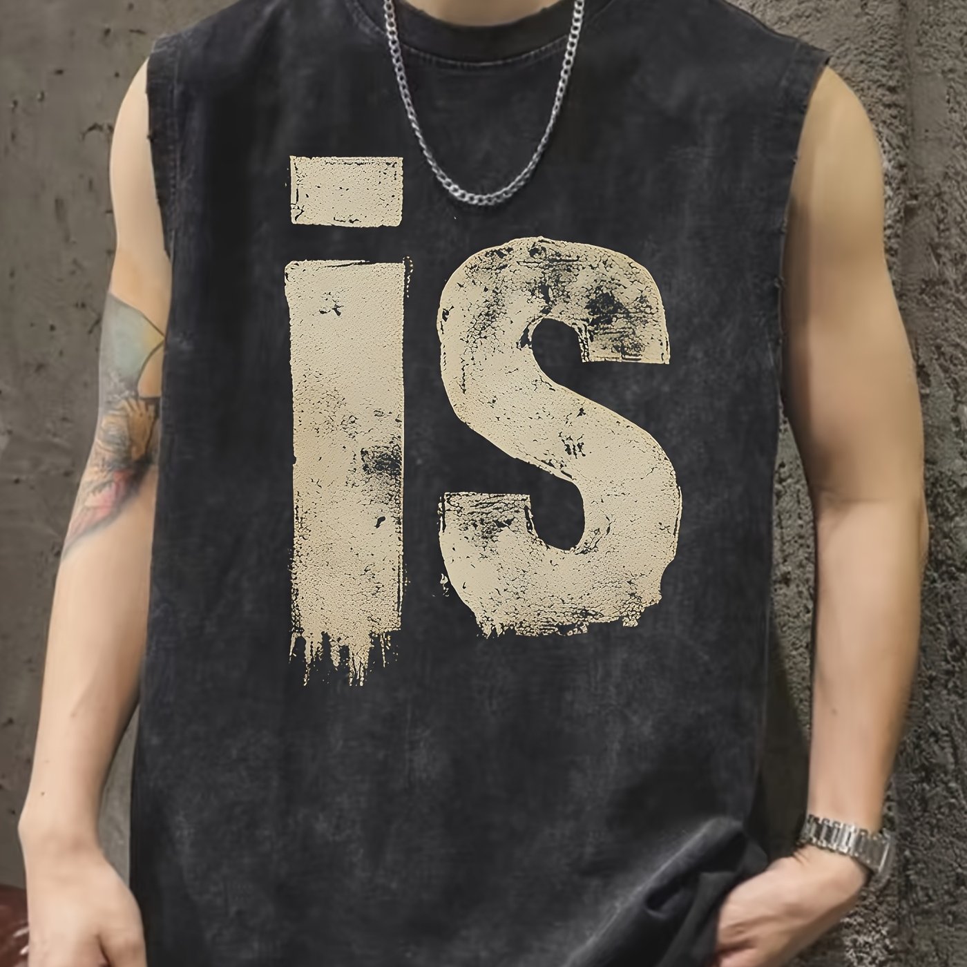 Herren Urban Streetwear Muskelshirt mit Vintage Print und lässigem Schnitt