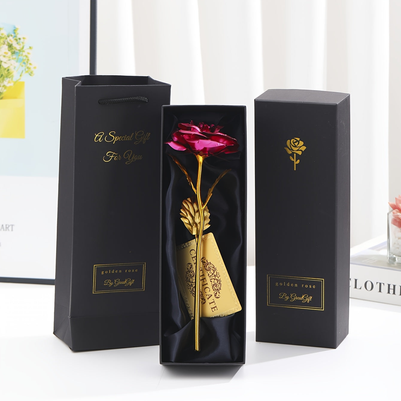 Muttertag Geschenk Deko-Rose im Luxus-Geschenkset für Damen – Ewige Kunstrose als stilvolles Präsent