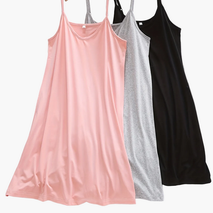 Damen Nachthemd – Elegantes Spaghettiträger Slipdress für gemütliche Nächte und entspannte Tage
