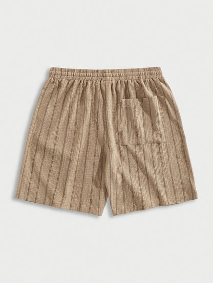 Herren Freizeit-Shorts mit Nadelstreifen und Kordelzug – Stilvolle Sommerhose für Alltag & Sport