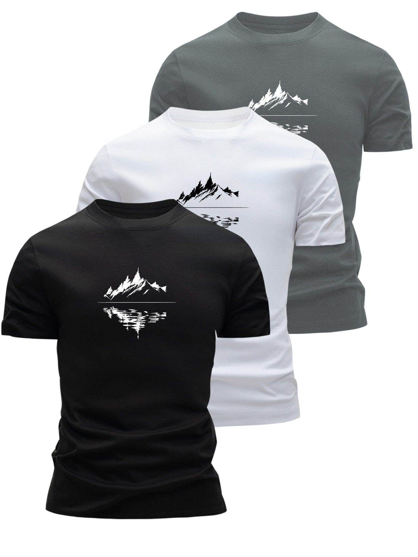 Herren T-Shirt mit Bergmotiv – Modernes Grafikshirt für Freizeit, Outdoor & Alltag