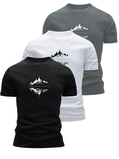 Herren T-Shirt mit Bergmotiv – Modernes Grafikshirt für Freizeit, Outdoor & Alltag