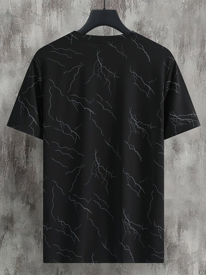 Herren T-Shirt mit abstraktem Print – Modernes Freizeitshirt für stilbewusste Looks