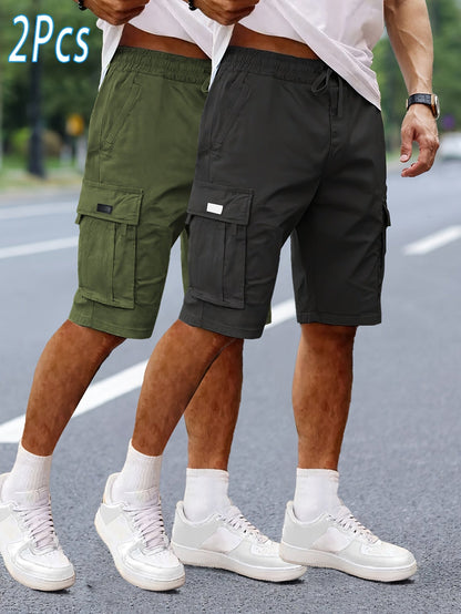 Herren 2er-Pack Cargo Shorts – Lässige Outdoor-Bermuda mit Taschen für Freizeit & Sport