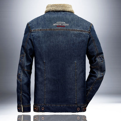 Herren Jeansjacke mit Teddyfutter Dunkelblau