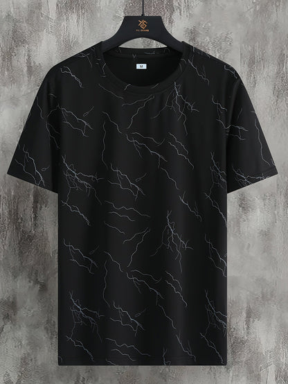Herren T-Shirt mit abstraktem Print – Modernes Freizeitshirt für stilbewusste Looks