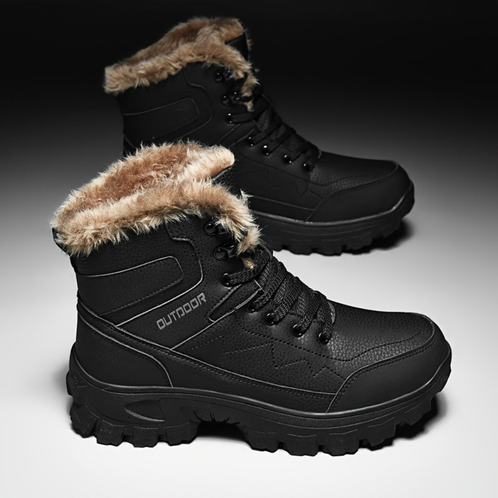 Winterstiefel gefüttert für Herren mit Schnürsenkeln Outdoor-Optik
