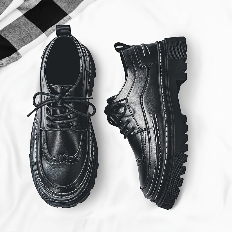 Herren Vintage Brogue Schnürschuhe – Elegante Alltagsschuhe mit Profilsohle