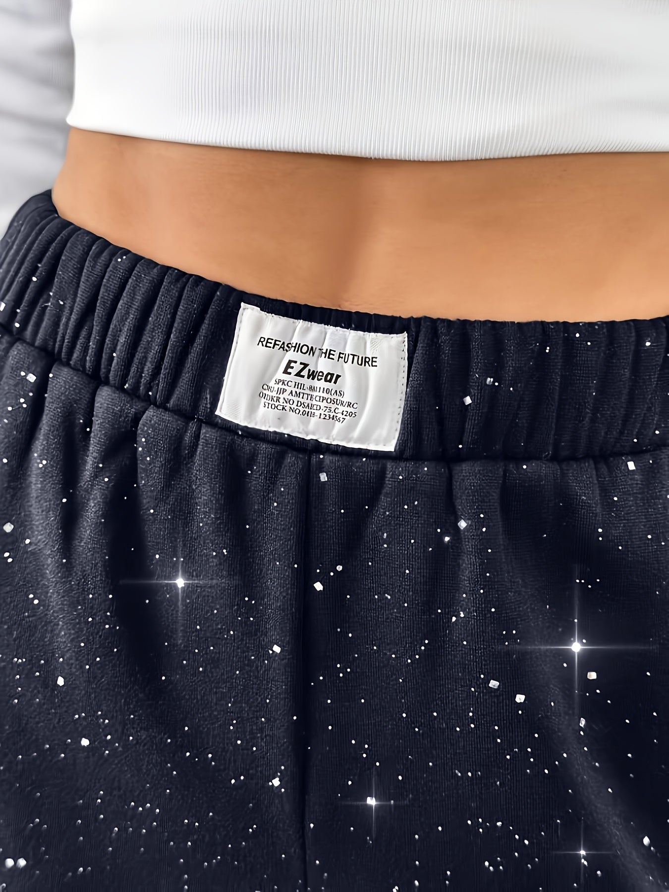 Damen Weite High-Waist Freizeit-Hose mit Galaxie-Print – Trendige Loungepants für Alltag & Streetwear