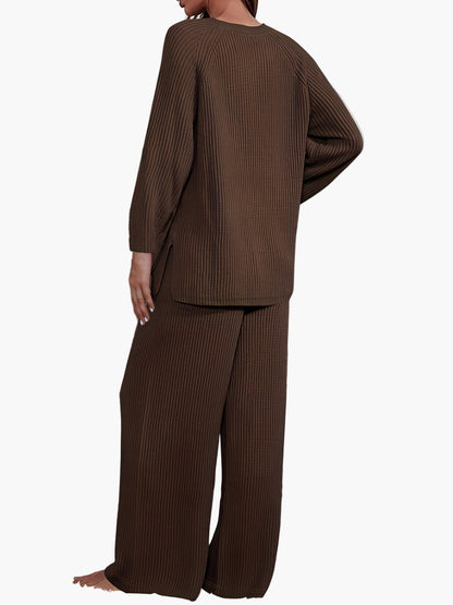 Damen Loungewear Set – Bequemes Strick-Zweiteiler für Freizeit und Zuhause